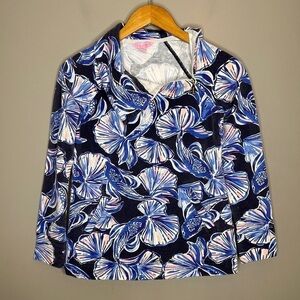 Lily Pulitzer pullover 1/4 zip long sleeve top in reel life